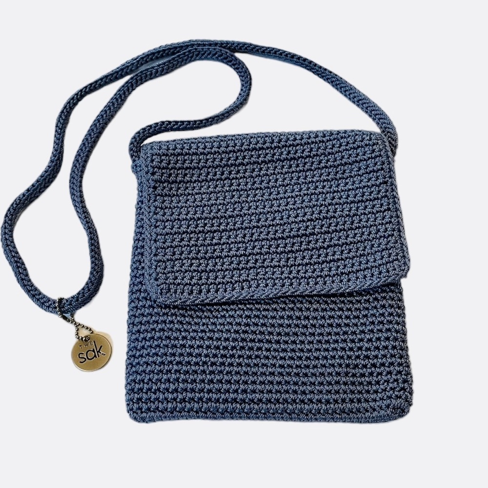 The Sak Crochet Shoulder Purse Cornflower Blue